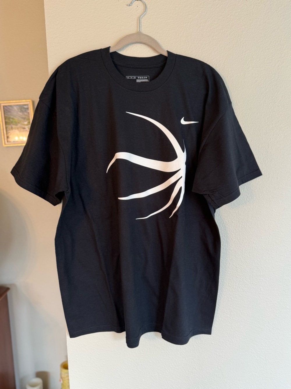 Nike Black Tee with White Basketball Graphic